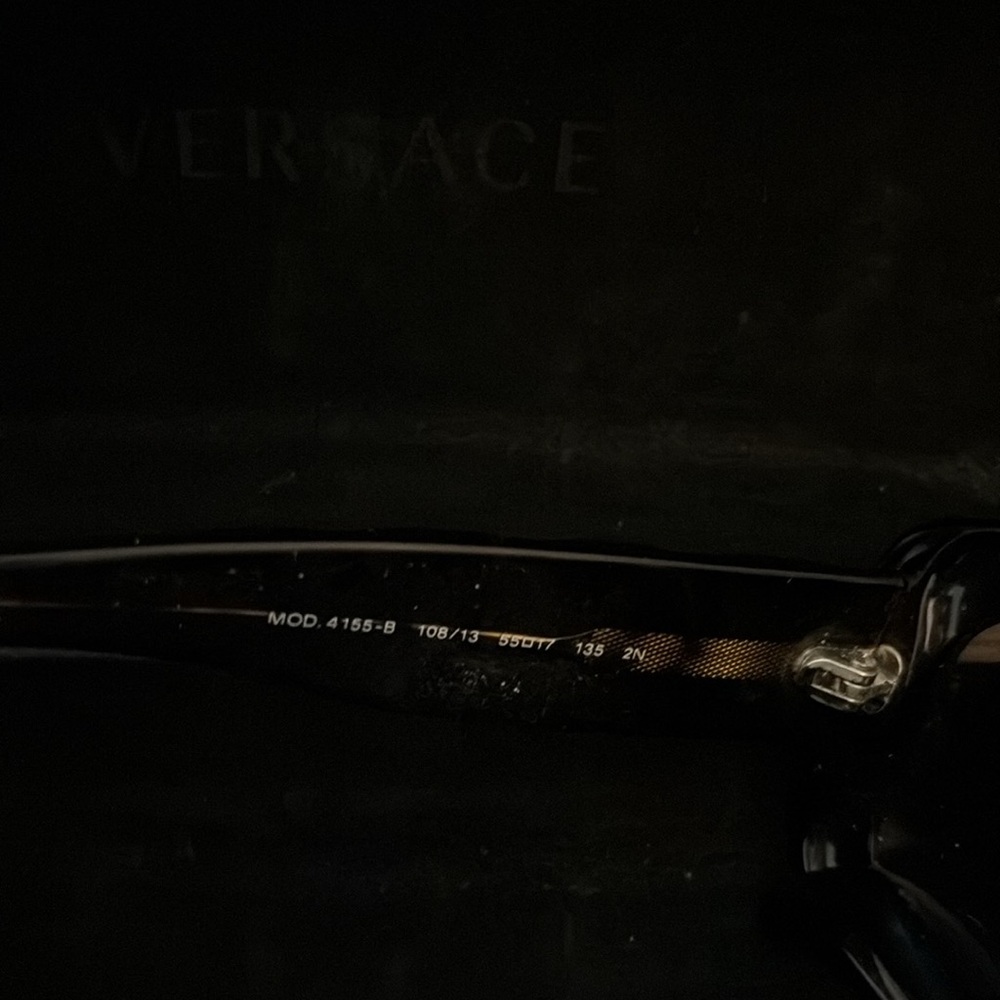 Versace Black Rectangular Sunglasses With Quilted… - image 4